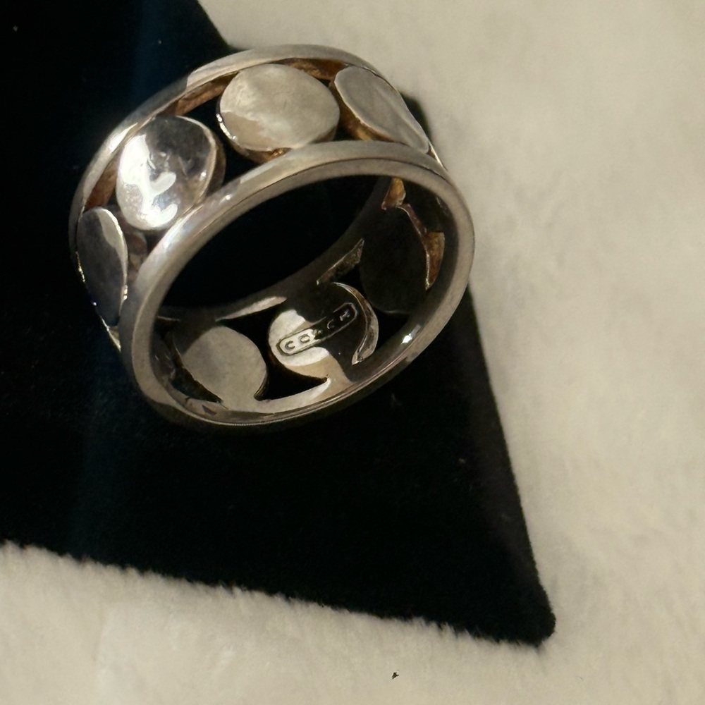 Coach Silver-Tone Women's Band Ring - Picture 5 of 9